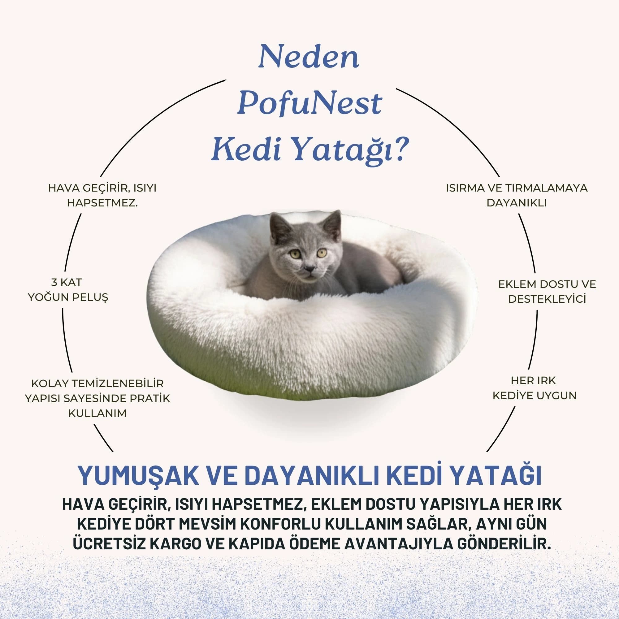 Furavo Pofu Nest Kedi Yatağı - görsel 6