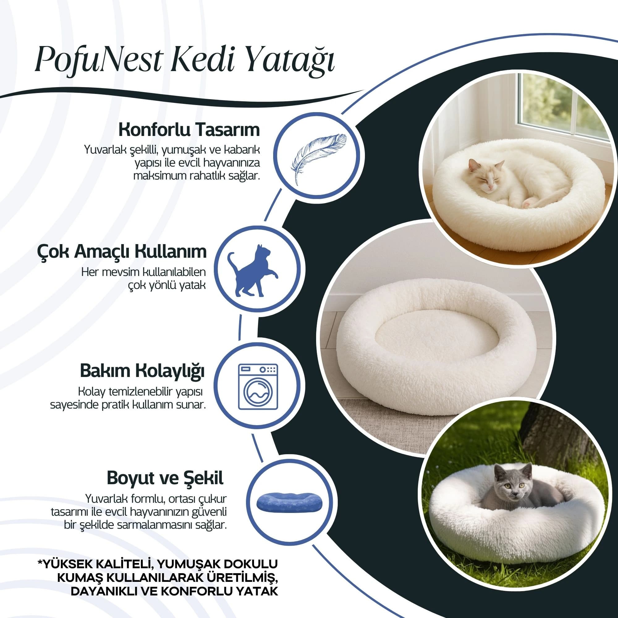 Furavo Pofu Nest Kedi Yatağı - görsel 8
